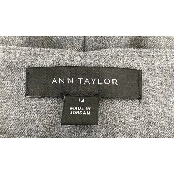 Ann Taylor Womens Gray Pleated Wide Leg Dress Pants Size 14 Career Casual Work - Picture 5 of 6